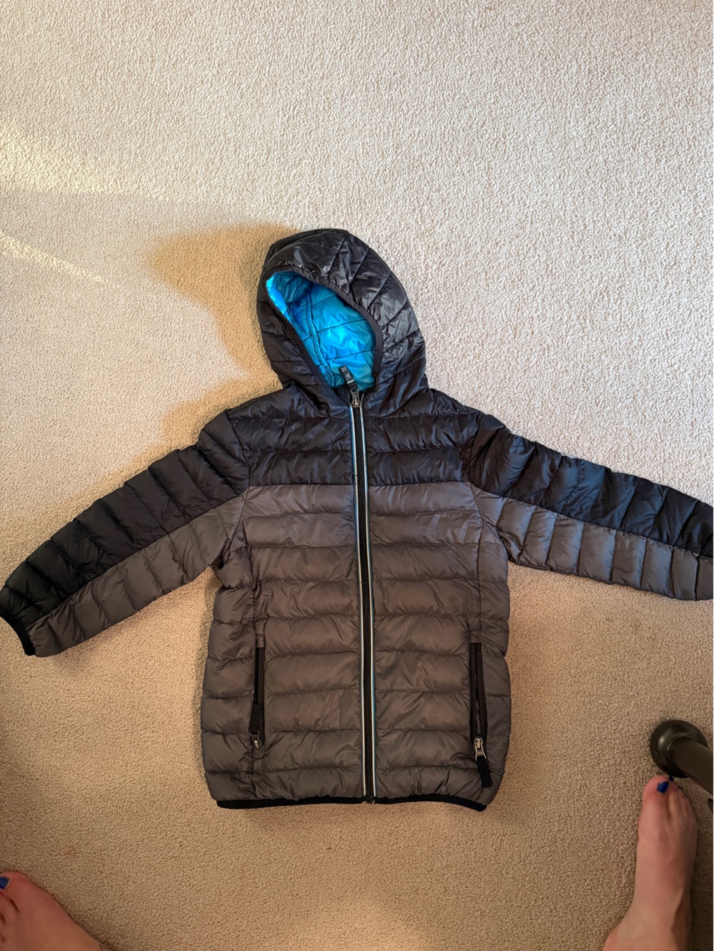 Gerry Weber Kids Puffer Jacket in Brown with Turquoise Lining
